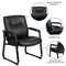 Emma and Oliver Big & Tall 500 lb. Rated Leather Executive Side Reception Chair with Clean Line Stitching and Sled Base